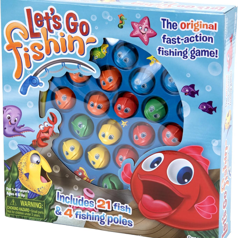 Pressman Let's Go Fishin' Game - Classic Fast-Action Fishing Fun for 1-4 Players