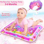 Yeeeasy Tummy Time Water Mat - Unique Pink Ocean Design for Baby Girls 3-12 Months