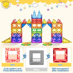 Coodoo 60 PCS Magnetic Building Tiles for Kids STEM Toy Preschool Kindergarten Toddler Toy Development