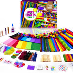 Dan&Darci Arts and Crafts Vault - Craft Supplies Kit in a Box - Birthday Gift for Kids Ages 4 5 6 7 8 9 10 11 & 12 Year Old Girls & Boys - Crafting Set Kits - Gift Ideas for Kid Art Activity Gifts