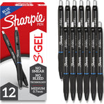 Sharpie S-Gel Pens, Medium Point (0.7mm), Blue Ink, 12 Count - Ideal for Writing, Journaling, Note-Taking, College Supplies