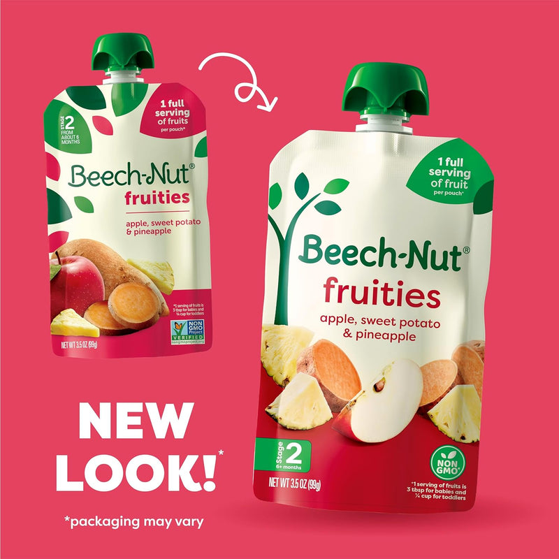 Beech-Nut Baby Food Pouch Variety Pack, Fruit & Root Veggies, 18 Pouches