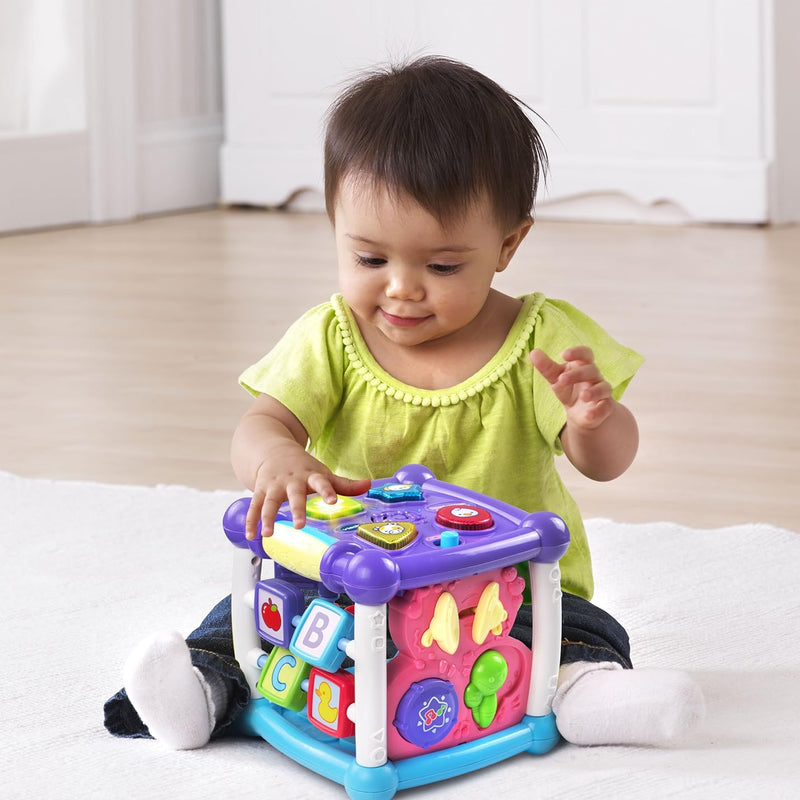 VTech Busy Learners Activity Cube for Toddlers and Preschool Kids, Purple Learning Toy