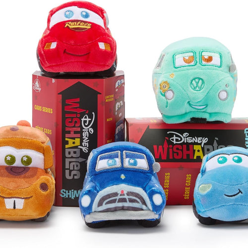 Disney Store Official Cars Wishables Shimmer Series - Disney Blind Box Plush - 5 Inch Mystery Toys with Detailed Micro Plush Sculpting, Embroidered Stars & Accents (Contains 1 Mystery Plushy)
