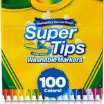 Crayola Super Tips Marker Set (100ct), Fine Point Washable Markers, Teacher Must Haves, Back to School Supplies for Kids & Adults, Art Supplies, Ages 3+