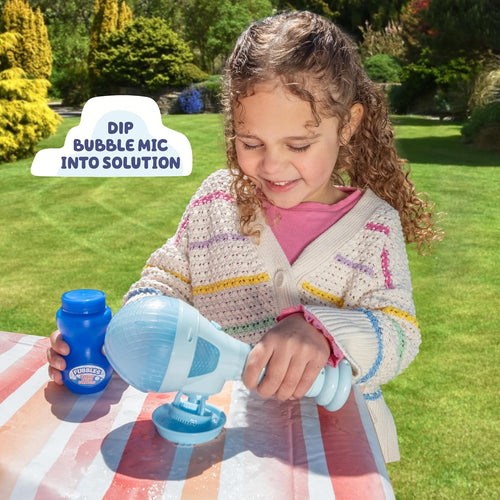 Bluey Dance Mode Bubble Machine and Toy Microphone with Bubble Solution for Kids