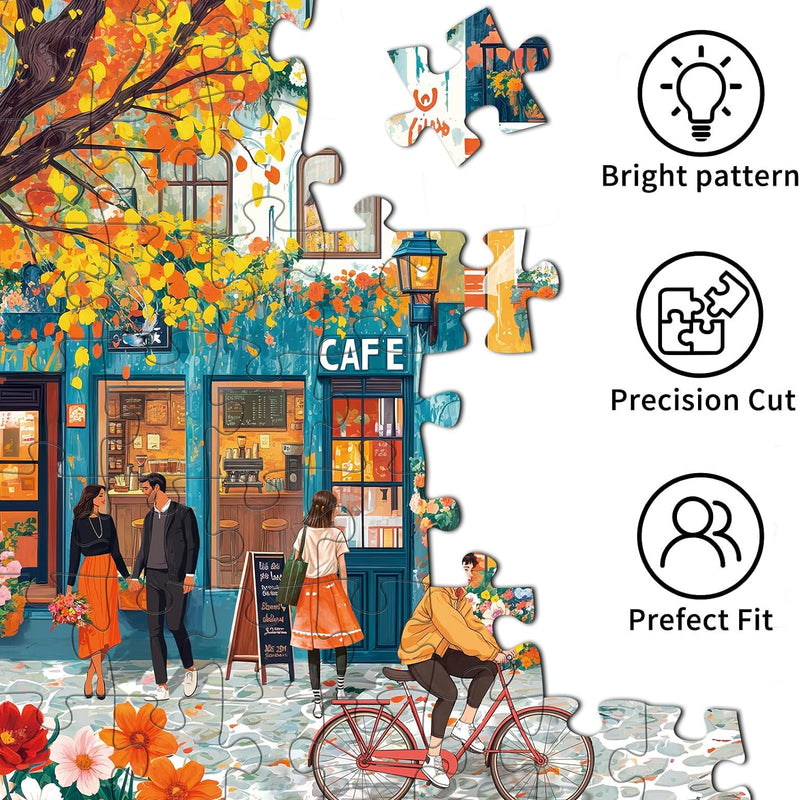Puzzles for Adults 1000 Pieces, Romantic Street Scene Jigsaw Puzzle with 1:1 HD Poster, Perfect Interlocking No Dust, Stress Relief Ideal Gift for Family Games
