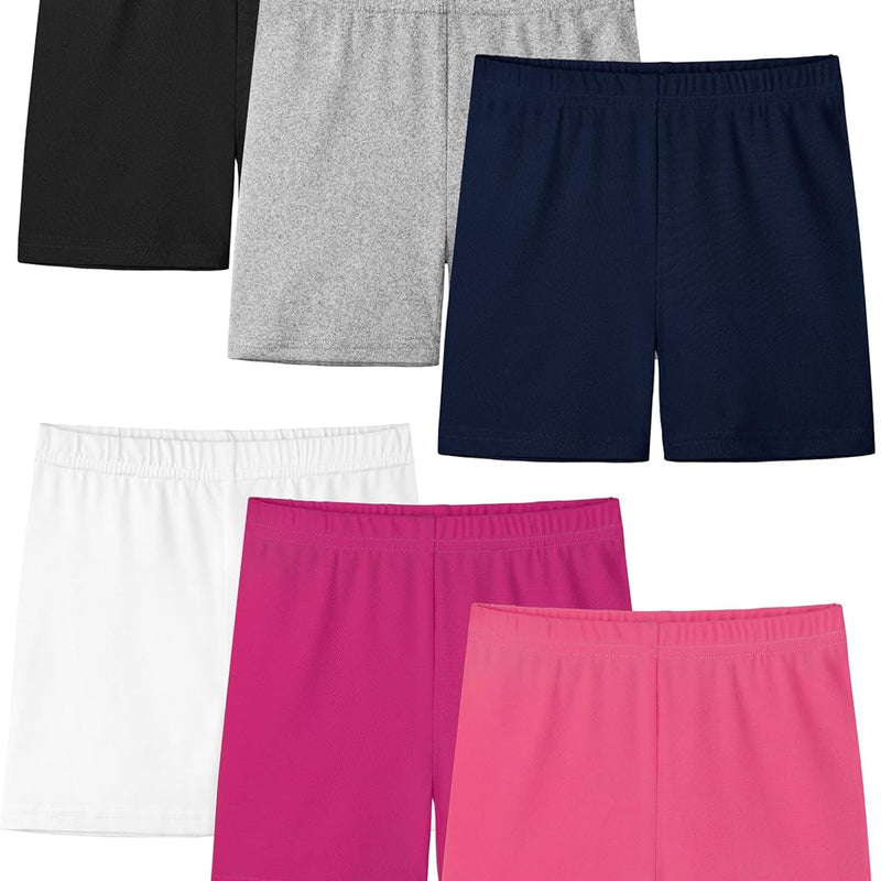 Resinta 6 pack girls bike shorts under dress dance cartwheel shorts for toddler kids summer clothes multicolor