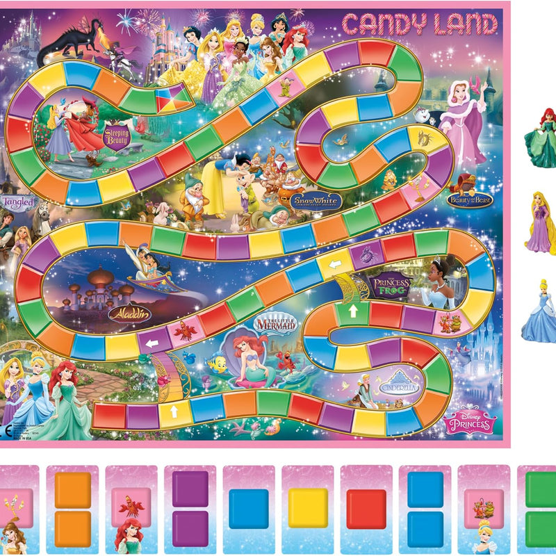 hasbro gaming candy land disney princess edition board game, preschool game for 2 to 3 players, ages 3 and up