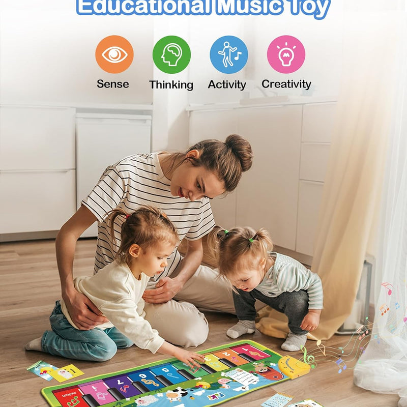 FOKI Floor Piano Mat for Toddlers, Sensory Educational Dancing Musical Keyboard Carpet Toy