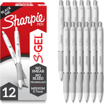 Sharpie S-Gel Pens, Frost Blue Barrel, Medium Point (0.7mm), Black Gel Ink, 12 Count - Office Supplies, Journaling, Writing, Note-Taking