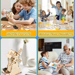 Poraxy STEM Kit for Kids Age 8-10, 6 in 1 Science Kit with Wooden 3D Puzzles and Toys