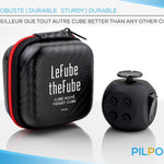 PILPOC theFube Fidget Cube, 6-Sided Stress Relief Infinity Cube for Adults & Kids, Boosts Concentration, Mindfulness Aid, Silent & Audible Modes, Stocking Suffers for Boys, Kids and Adults (Midnight)