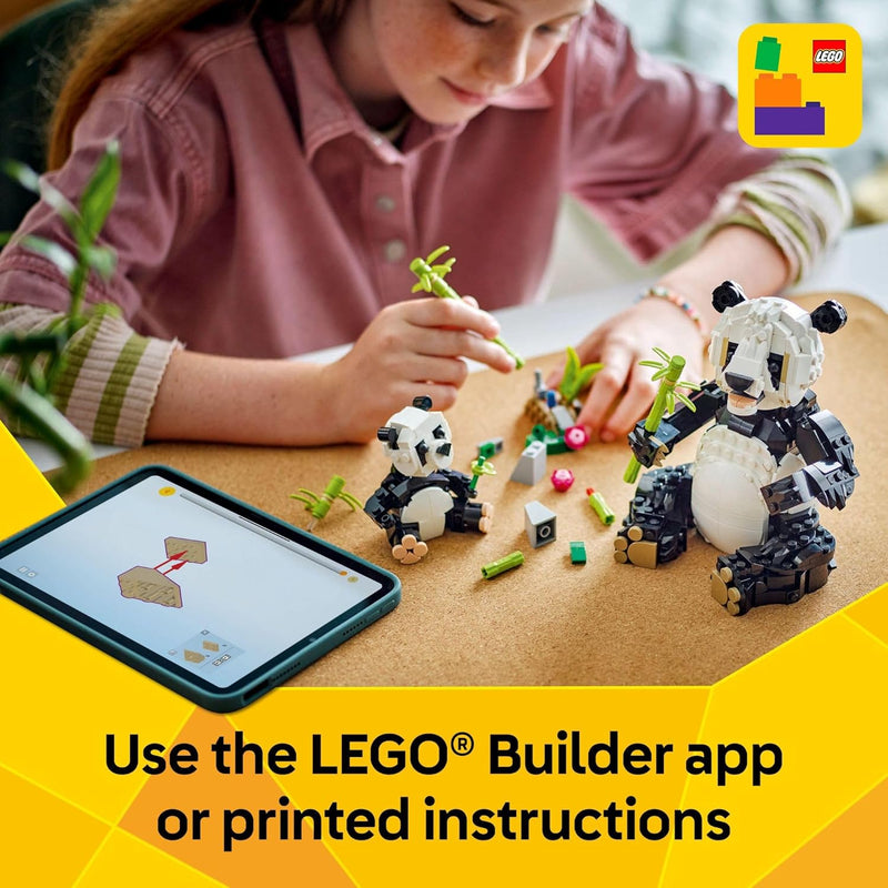 LEGO Creator 3 in 1 Wild Animals Panda Family Building Toy Kit for Kids with 3 Building Options - 31165