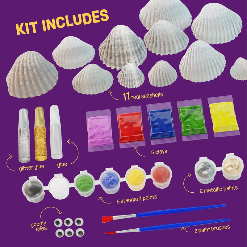 Dan&Darci Kids Sea Shell Painting Kit - Arts & Crafts for Kids Ages 6-12