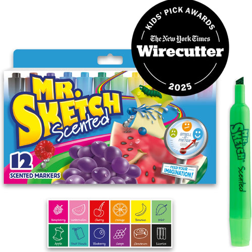 Mr. Sketch Scented Markers, Chisel Tip, Assorted Colors, 12 Count - Fun for Kids, Coloring, Spark Creativity, Arts & Crafts