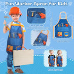 Educational Montessori Tool Set for 3-5 Year Old Boys and Girls, 44 Pcs Wooden STEM Toys with Drill and Apron