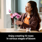 lego botanicals pink roses artificial flowers building set for adults, gifts for birthdays, room decor