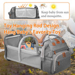 Baby Diaper Bag with Changing Station, Waterproof Diaper Bag Backpack for Moms Dads with USB Charging Port, Baby Shower Gifts, Baby essentials,Grey
