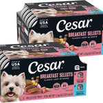 Cesar Classic Loaf Wet Dog Food, Breakfast Selects, 3.5 oz, 12 Count, 2-pk | Made in USA, Bacon & Egg & Egg & Sausage flavors, real pork #1 ingredient, no fillers or artificial flavors, easy peel trays