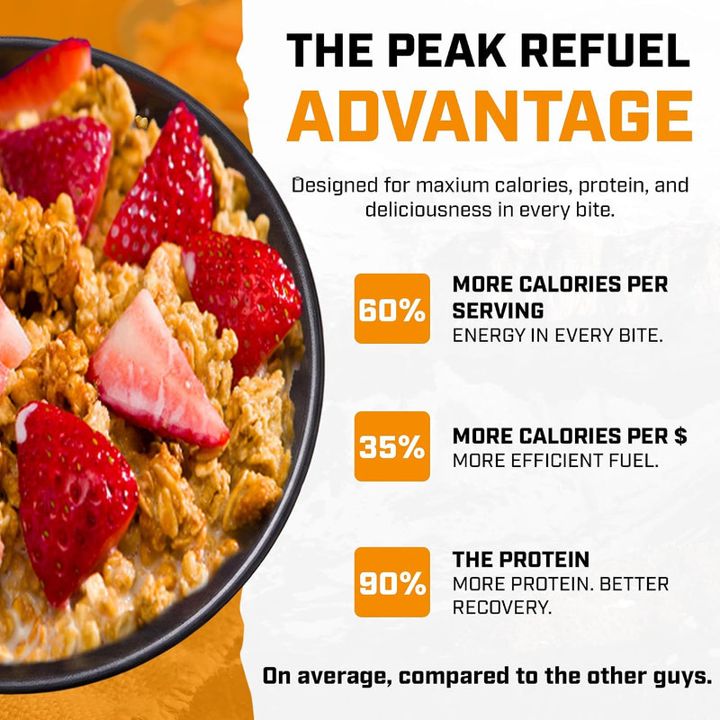 Peak Refuel Strawberry Granola 2-Pack, Freeze-Dried Breakfast Meal Pouches | Two freeze-dried strawberry granola pouches, 2 servings each, lightweight, just add water, no cooking, ideal for camping