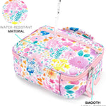 mibasies Kids Lunch Box for Girls, Insulated and Reusable Lunch Bag for School Preschool Kindergarten, Flower Pink
