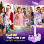 stand karaoke machine for kids, 2 wireless mics, rechargeable, kids microphone, birthday party gift