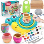Aujazyble Pottery Wheel for Kids - Complete Pottery Painting Crafts Kit Toy | Arts and Crafts for Kids Ages 8-12 with 3 Pack Clay Art Supplies Toys for Girls Boy Birthday Gift for 6 7 8 9 10 11 12+