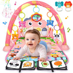 UMIKU Baby Gym Play Mats Baby Tummy Time Mat Musical Activity Center for Newborn Infant Piano Babies Play Mat Music & Light Newborn Infant Gifts for Babies 0-3 6 9 12 Months Dinosaur Style