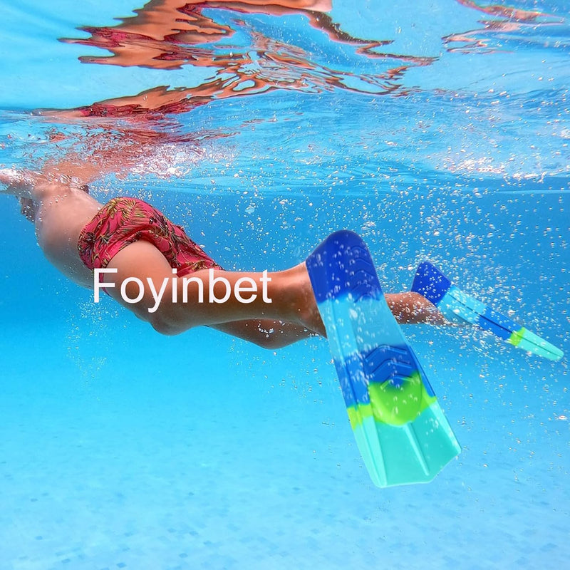 Kids Swim Fins Youth Short Blade Swimming Training Flippers | Snorkeling Diving Travel Size Fins for Children Girls Boys Beginners,Lap Swimming,Comfortable Silicone Flippers with Mesh Bag