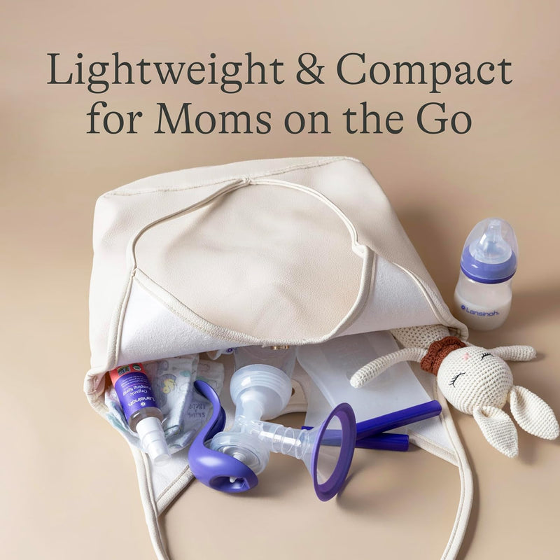 Lansinoh Manual Breast Pump, Breast Feeding Hand Pump with Comfortable Flange, Includes 5oz Baby Bottle with Slow Flow Nipple, Breastfeeding Essentials