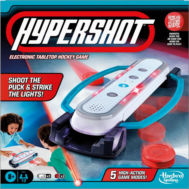 Hasbro Gaming Hypershot Electronic Tabletop Hockey Game | Ages 8+ | 5 Games in 1 | Music, Lights, and Sounds