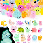 FIVEIZERO 100PCS Luminous mini Resin Animals Bulk - 20 Styles Glow in The Dark Plastic Tiny Animals Figures for Dollhouse, Fairy Garden, Aquarium, Party Favors & DIY Craft Decor