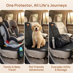 SMART ELF Car Seat Protector, 2Pack Seat Protector Protect Child Seats with Thickest Padding and Non-Slip Backing Mesh Pockets for Baby and Pet,Sedan SUV Truck (Black)