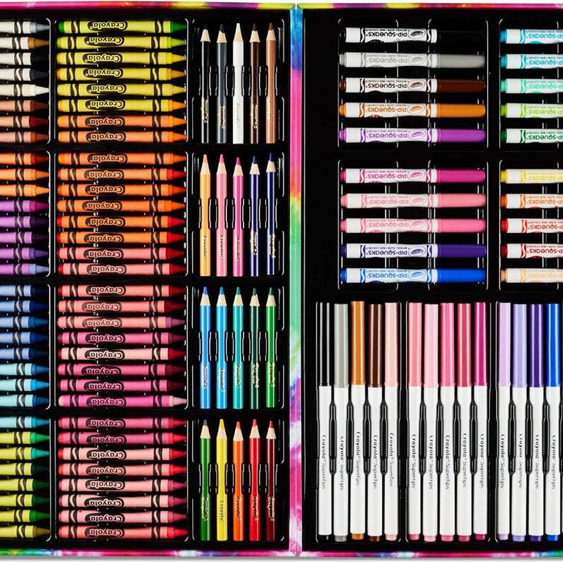 Crayola Inspiration Art Case Coloring Set - Tie-Dye (140ct), Art Supplies Set For Kids, Travel Drawing Kit, Gift for Girls & Boys, Ages 5+ [Amazon Exclusive]