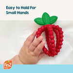 RaZbaby Bites Silicone Baby Teething Toy with Textured BerryBumps for Teething Relief