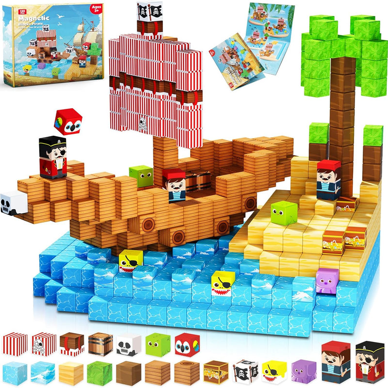 ToyUnited Magnetic Blocks 100PCS Magnetic Building Blocks for Kids Boys Girls Age 3-10 STEM Montessori Learning Toy