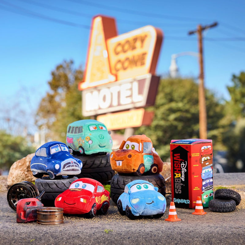 Disney Store Official Cars Wishables Shimmer Series - Disney Blind Box Plush - 5 Inch Mystery Toys with Detailed Micro Plush Sculpting, Embroidered Stars & Accents (Contains 1 Mystery Plushy)
