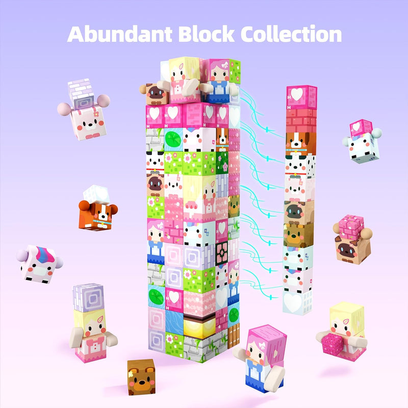 GobiDex 100PCS magnetic blocks for 3+ years old girls, STEM sensory gifts with princess theme