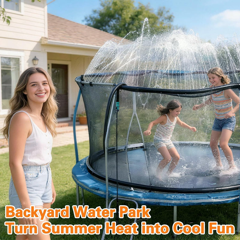 Bobor Trampoline Sprinkler for Kids, Outdoor Trampoline Water Sprinklers, Backyard Summer Water Toys, Outside Trampoline Accessories for Yard Backyard Water Fun (39ft)