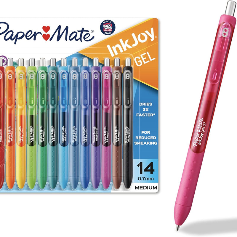 Paper Mate InkJoy Gel Pens, Medium Point, 10 Count - Teacher Supplies, Writing, Journaling, Back to School