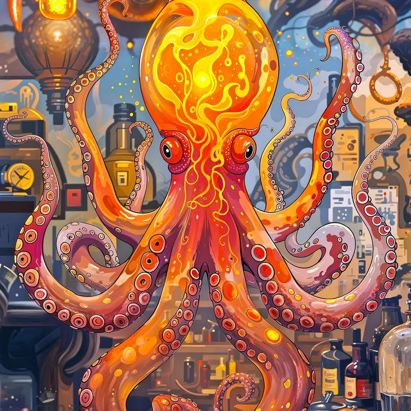 Cross & Glory | Jigsaw Puzzles 1000 Pieces for Adults | Deep Blue Octopus Odyssey | Ocean Octopus Puzzles for Adults | Challenging Brain Teaser Ocean Puzzle | 20 x 27 Inches