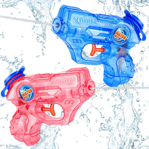 Mini Water Gun for Kids Toddler, 2 Pack Squirt Blasters Water Guns Toys | Small Soaker Pistol Super Squirts with Trigger for Boys Girls Summer Swimming Bath Pool Beach Outdoor Party Games Gift Toys