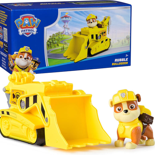 Paw Patrol, Rubble's Bulldozer Toy Truck with Collectible Action Figure, Sustainably Minded Kids Toys