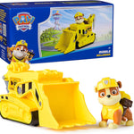 Paw Patrol, Rubble's Bulldozer Toy Truck with Collectible Action Figure, Sustainably Minded Kids Toys