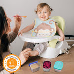 Small (1 CUP) Stainless Steel Snack Containers for Kids | Easy Open Leak Proof Food Containers with Silicone Lids - Perfect Metal Toddler Lunch Box for Daycare and School (8oz)