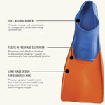 FINIS Long Floating Swim Training Fins for Kids - Improves Kick Technique & Body Position