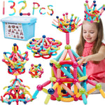 Couomoxa Magnetic Building Blocks for Toddlers: 42-Piece Set for Early STEM Learning with Large Pieces