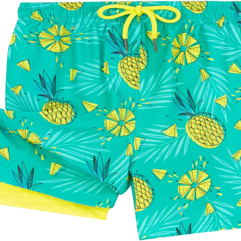UMELOK Boys Swim Trunks with Compression Liner Toddler Bathing Suit