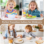 12Pcs Stainless Steel Toddler Utensils Small Metal Kids Silverware | Food-grade, Ideal Transitional Baby Forks and Spoons, Cute pattern, Designed for Children, Dishwasher Safe, Mirror Polished